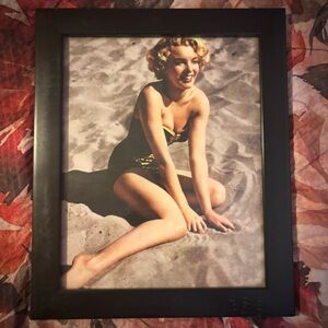 Marilyn Monroe Framed Colored Photo Marilyn on the Sand